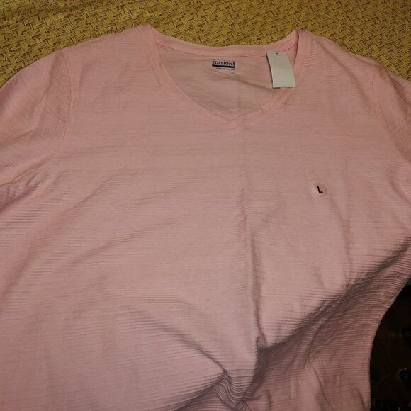 New Basic Editons Pink Long Sleeved Top Size Women's L - Picture 2 of 3